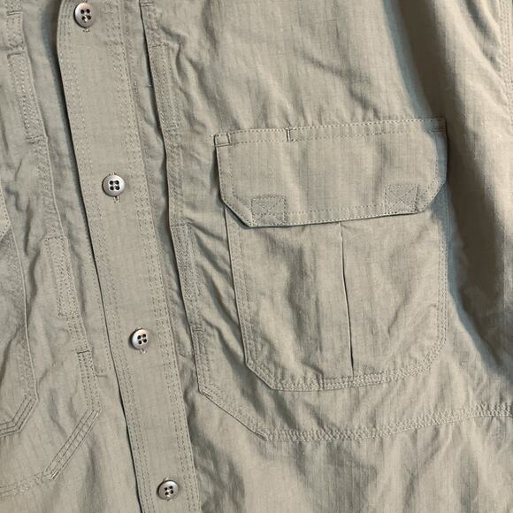 5.11 Tactical Mens Button Up Shirt Sz XL Green Pip Stop Military Short Sleeve - Picture 3 of 9